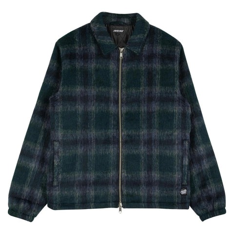 Hideout Zip Brushed Plaid Santa Cruz Mens Jacket