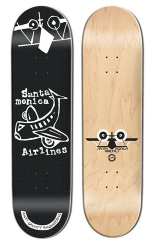 Madrid Santa Monica Airlines 8.75" x 33.375" PLANE STREET BLACK Skateboard Deck