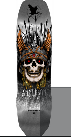 Powell Peralta Pro Andy Anderson Heron 7-Ply Maple Skateboard Deck Silver Foil - 8.45 x 31.8