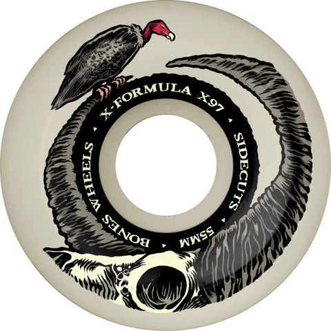 BONES WHEELS X-Formula Skateboard Wheels Floor Horns 55mm V5 Sidecuts 97A 4pk