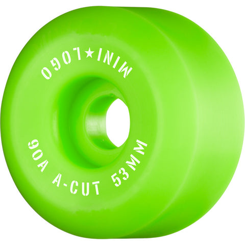 Mini Logo Skateboard Wheels A-cut "2" 53mm 90A Green 4pk